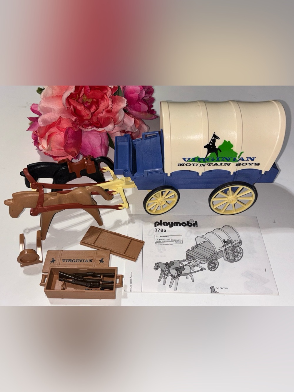 Playmobil Set 3785 "Virginian Mountain Boys" covered wagon from 1994